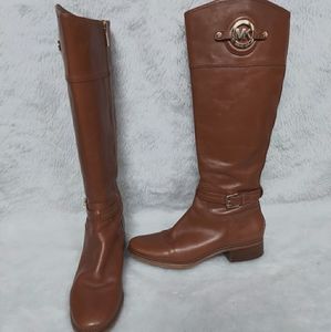 Michael Kors Brown Leather Knee-High Boots